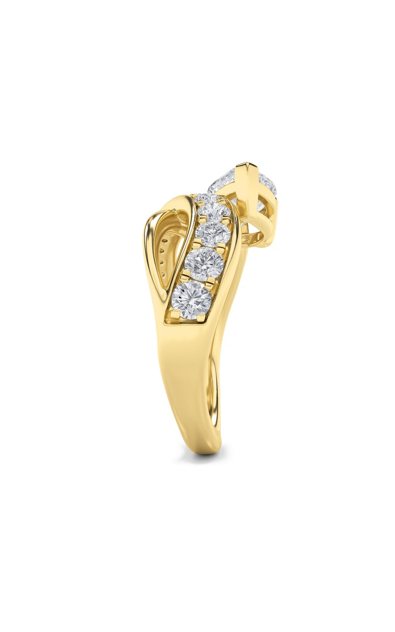2CTW Pear Shaped Lab Grown Diamond (G/VS) Ring in 14K Gold