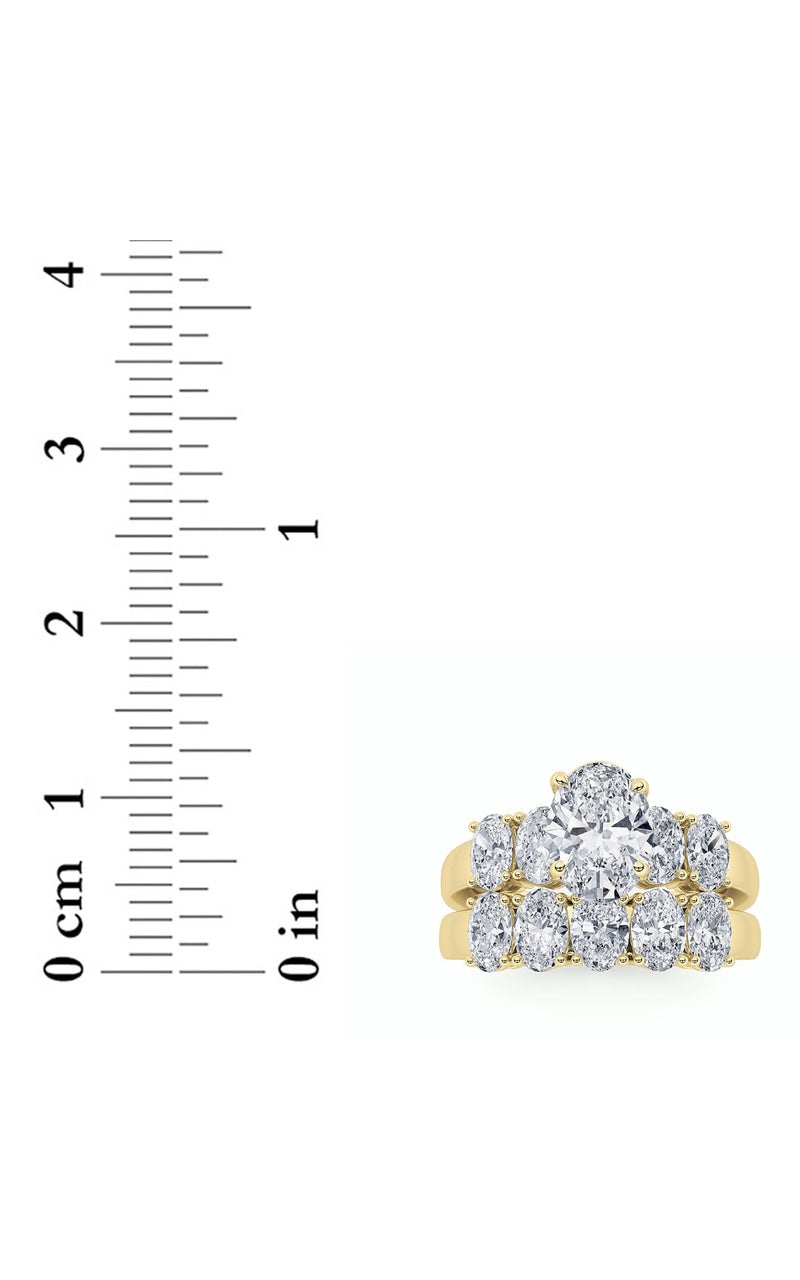 2.5CTW Oval Shaped Lab Grown Diamond (G/VS) Bridal Set with Matching Band and  Ring in 14K Gold