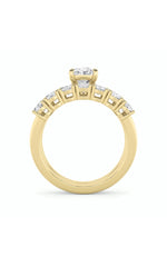 Load image into Gallery viewer, 3.5CTW Oval Shaped Lab Grown Diamond (G/VS) Bridal Set with Matching Band and  Ring in 14K Gold
