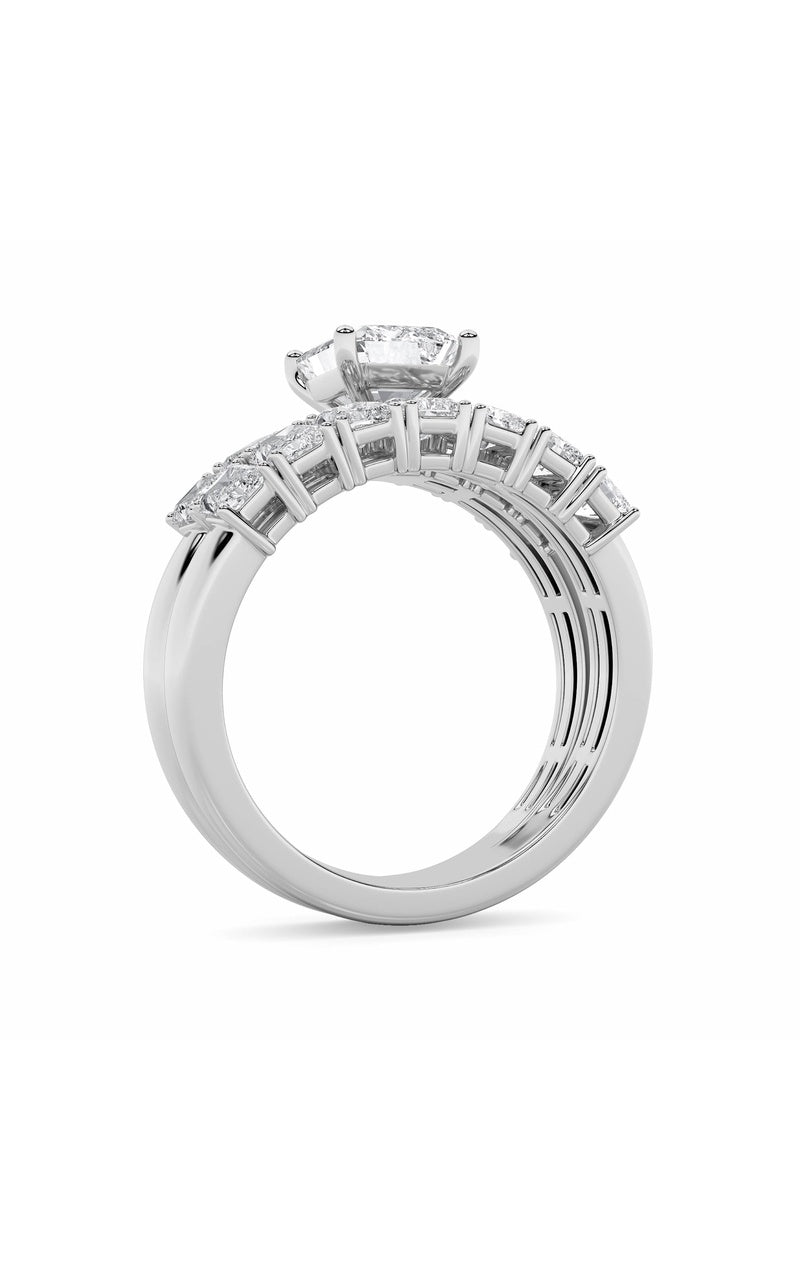 3.5CTW Radiant Shaped Lab Grown Diamond (G/VS) Bridal Set with Matching Band and  Ring in 14K Gold