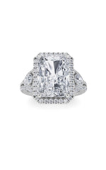 Load image into Gallery viewer, 6.25CTW Radiant Shaped Lab Grown Diamond (G/VS) Bold Accented Statement Engagement Ring in 14K Gold
