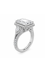 Load image into Gallery viewer, 6.25CTW Radiant Shaped Lab Grown Diamond (G/VS) Bold Accented Statement Engagement Ring in 14K Gold
