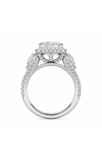 Load image into Gallery viewer, 6.25CTW Radiant Shaped Lab Grown Diamond (G/VS) Bold Accented Statement Engagement Ring in 14K Gold
