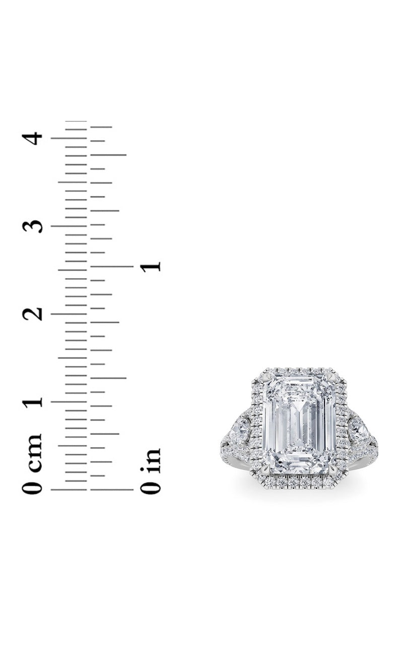 6.25CTW Radiant Shaped Lab Grown Diamond (G/VS) Bold Accented Statement Engagement Ring in 14K Gold