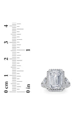 Load image into Gallery viewer, 6.25CTW Radiant Shaped Lab Grown Diamond (G/VS) Bold Accented Statement Engagement Ring in 14K Gold

