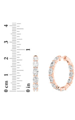 Load image into Gallery viewer, 4CTW Oval Shaped Lab Grown Diamond Inside Out Hoop Earrings in 14K Gold (F/VS)
