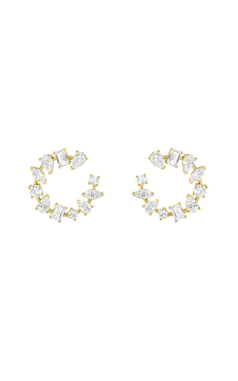 Vs) fancy circle earrings in 14k gold