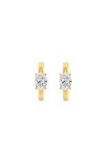 Load image into Gallery viewer, 1.5CTW Oval Shaped Lab Grown Diamond (F/VS) Solitaire Huggie Earrings in 14K Gold
