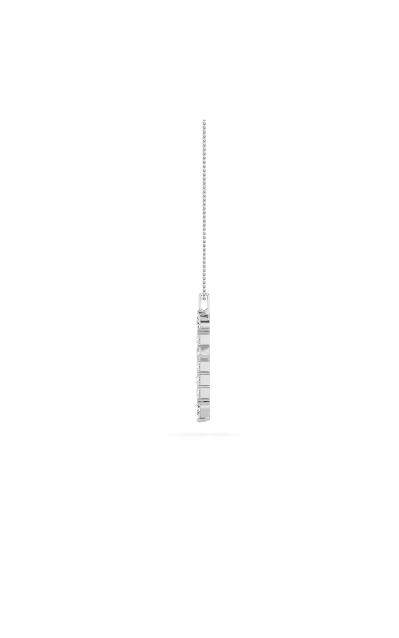 3.5CTW Pear Shaped Lab Grown Diamond (F/VS) Cross Pendant in 14K White Gold