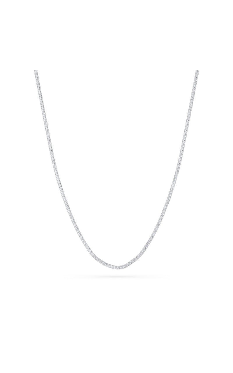 10CTW Round Shaped Lab Grown Diamond (F/VS) Tennis Necklace in 14K White Gold
