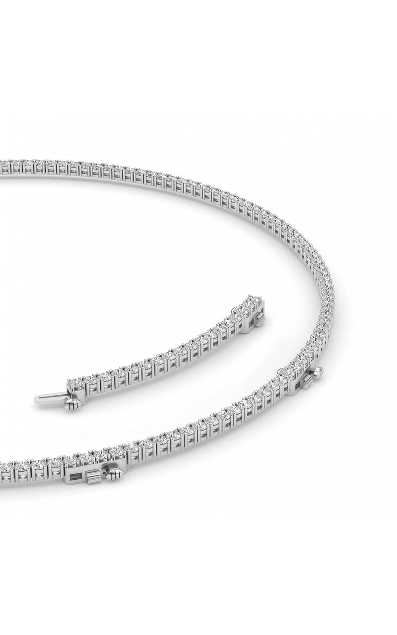 10CTW Round Shaped Lab Grown Diamond (F/VS) Tennis Necklace in 14K White Gold