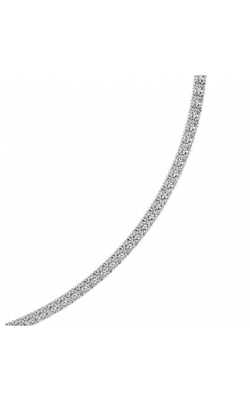 10CTW Round Shaped Lab Grown Diamond (F/VS) Tennis Necklace in 14K White Gold