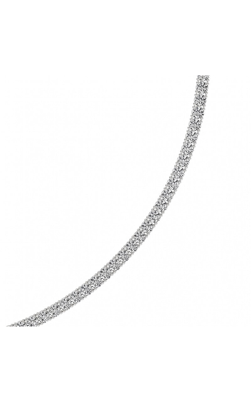 15CTW Round Shaped Lab Grown Diamond (F/VS) Necklace in 14K White Gold