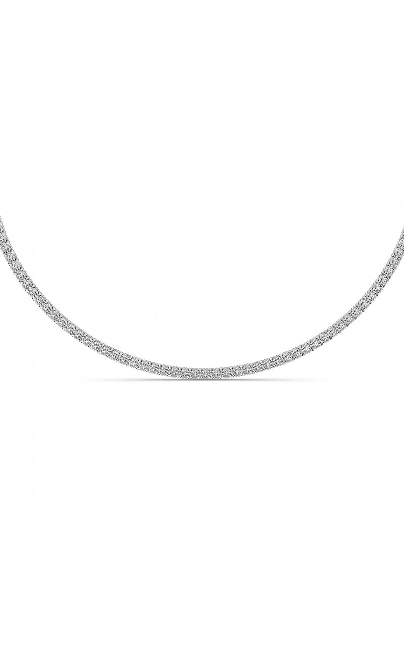 20CTW Round Shaped Lab Grown Diamond (F/VS) Necklace in 14K White Gold
