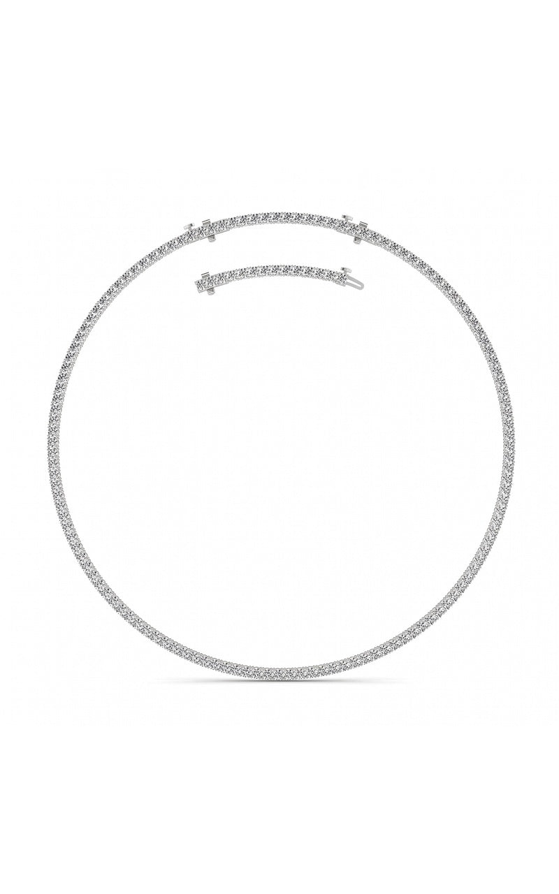20CTW Round Shaped Lab Grown Diamond (F/VS) Necklace in 14K White Gold