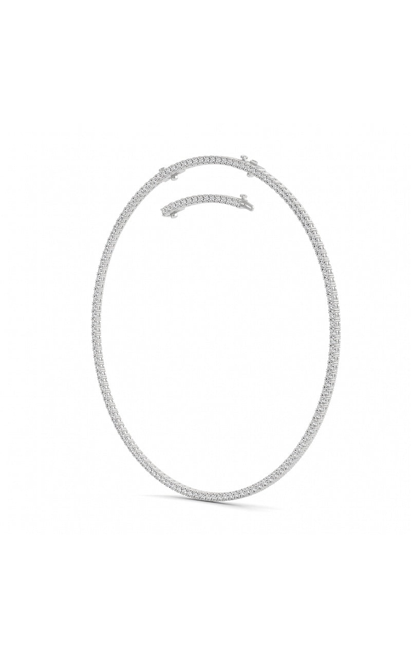 20CTW Round Shaped Lab Grown Diamond (F/VS) Necklace in 14K White Gold