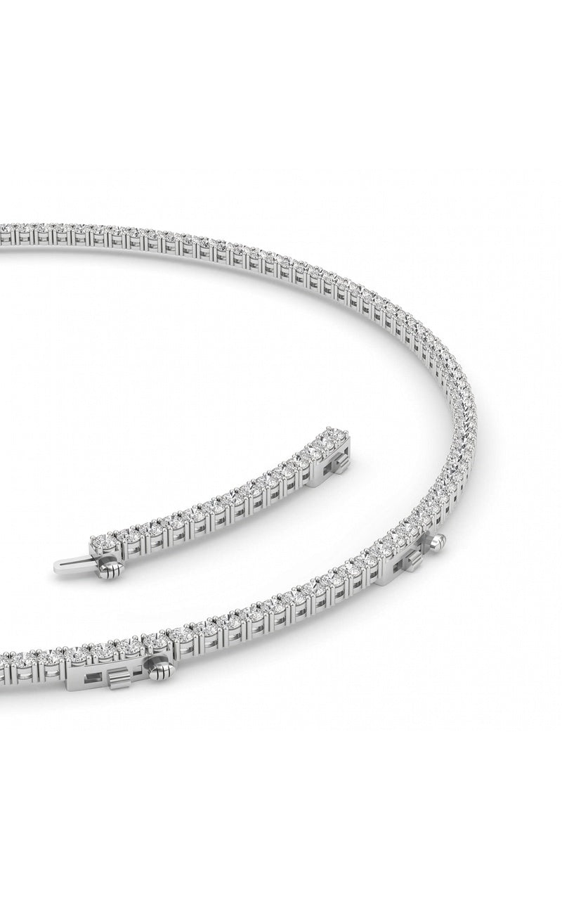 20CTW Round Shaped Lab Grown Diamond (F/VS) Necklace in 14K White Gold