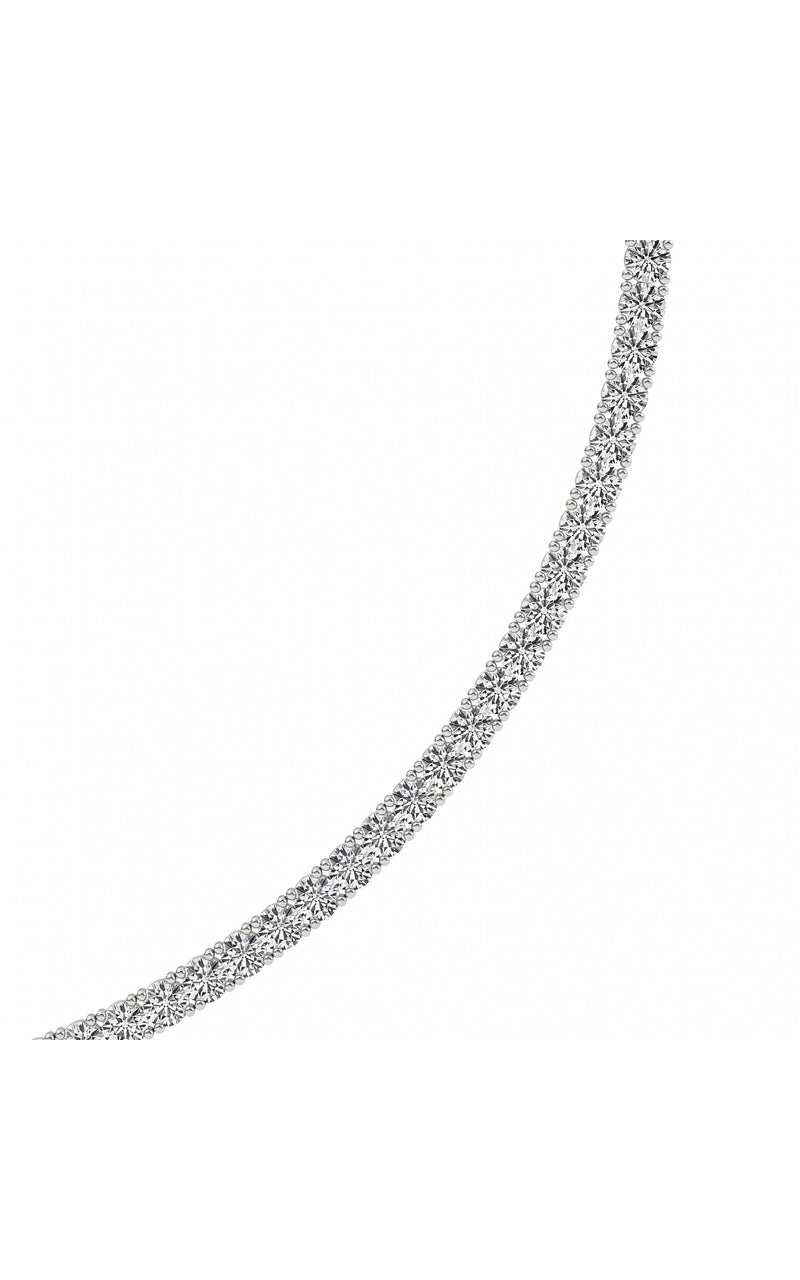 20CTW Round Shaped Lab Grown Diamond (F/VS) Necklace in 14K White Gold