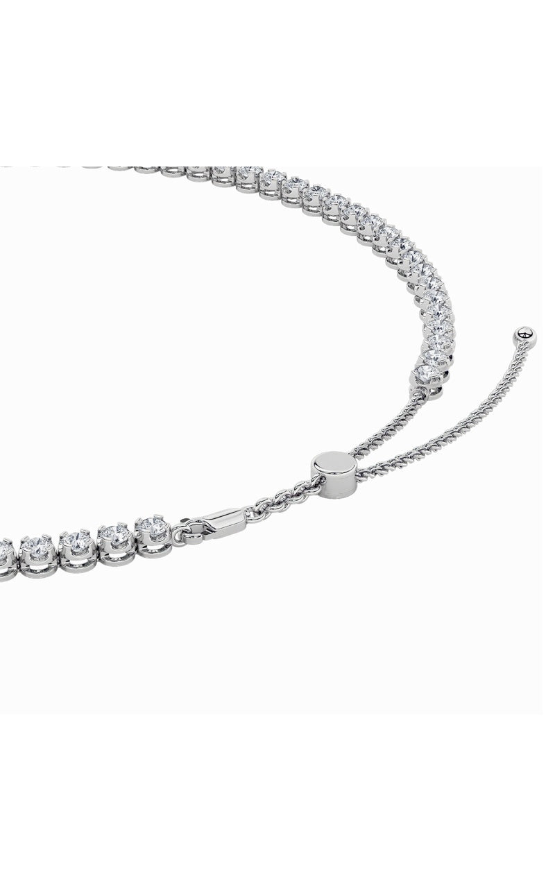 15CTW Round Shaped Lab Grown Diamond (F/VS) Bezel Set Tennis Necklace in 14K White Gold