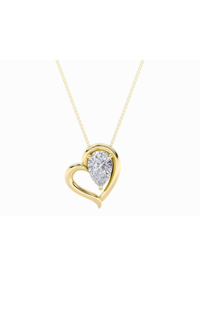 0.5CTW Pear Shaped Lab Grown Diamond (F/VS) Heart Pendant in 14K  White Gold