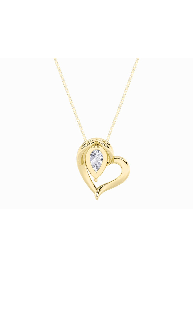 0.5CTW Pear Shaped Lab Grown Diamond (F/VS) Heart Pendant in 14K  White Gold