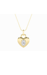 Load image into Gallery viewer, 1CTW Oval Shaped Lab Grown Diamond (F/VS) Heart Pendant in 14K  White Gold
