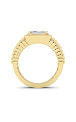 Load image into Gallery viewer, 2.5CTW Emerald Shaped Lab Grown Diamond (F/VS) Mens Ring in 14K Gold

