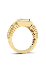 Load image into Gallery viewer, 2.5CTW Emerald Shaped Lab Grown Diamond (F/VS) Mens Ring in 14K Gold
