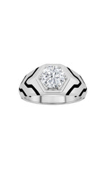 Load image into Gallery viewer, 1.5CTW Round Shaped Lab Grown Diamond (F/VS) Mens Ring in 14K White Gold
