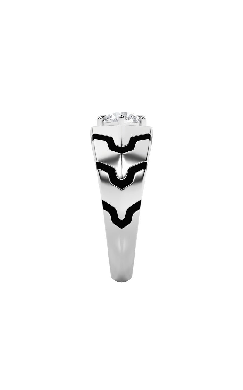 1.5CTW Round Shaped Lab Grown Diamond (F/VS) Mens Ring in 14K White Gold