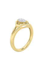 Load image into Gallery viewer, 0.5CTW Pear Shaped Lab Grown Diamond (F/VS) Heart Ring in 14K  White Gold
