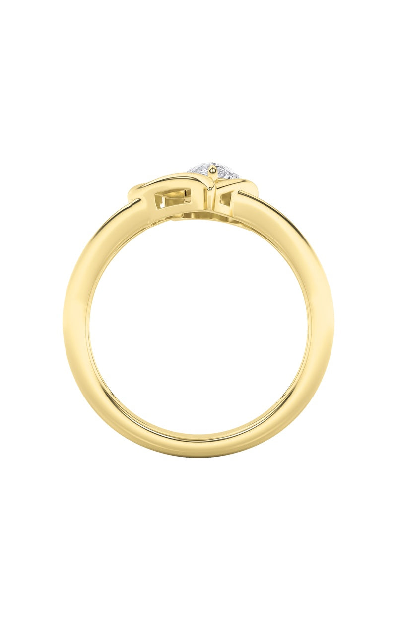 0.5CTW Pear Shaped Lab Grown Diamond (F/VS) Heart Ring in 14K  White Gold