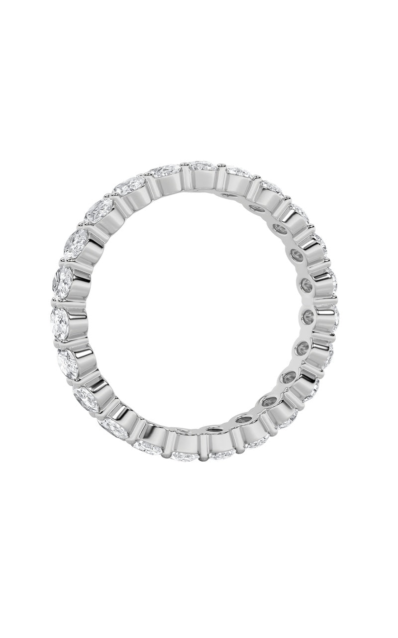 3.35CTW Oval Shaped Lab Grown Diamond Split Prong Eternity Ring in 14K Gold (F/VS)