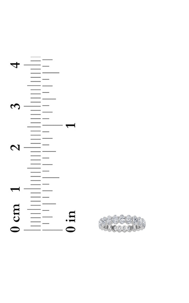 3.35CTW Oval Shaped Lab Grown Diamond Split Prong Eternity Ring in 14K Gold (F/VS)