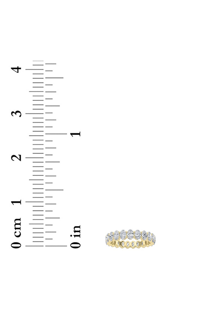 3.35CTW Oval Shaped Lab Grown Diamond Split Prong Eternity Ring in 14K Gold (F/VS)
