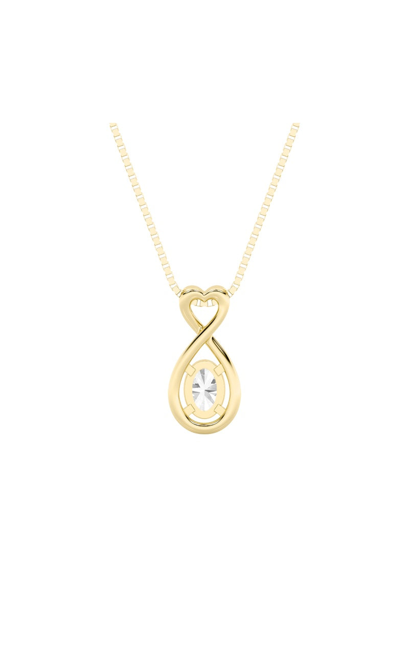 1CTW Oval Shaped Lab Grown Diamond (G/VS) Fancy Solitaire Pendant in 14K Gold