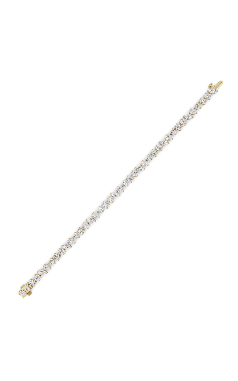 8CTW Mix Shaped Lab Grown Diamond (F/VS) Bracelet in 14K Gold