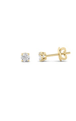 Load image into Gallery viewer, 1CTW Round Shaped Lab Grown Diamond (F/VS) Classic Basket Set Stud Earrings in 14K Gold
