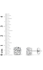Load image into Gallery viewer, 5CTW Round Shaped Lab Grown Diamond (F/VS) Classic Basket Set Stud Earrings in 14K Gold
