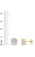 Load image into Gallery viewer, 5CTW Round Shaped Lab Grown Diamond (F/VS) Classic Basket Set Stud Earrings in 14K Gold
