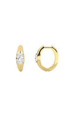 Load image into Gallery viewer, 2CTW Oval Shaped Lab Grown Diamond (G/VS) Huggie Earrings in 10K Gold
