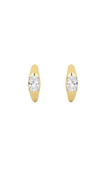 Load image into Gallery viewer, 2CTW Oval Shaped Lab Grown Diamond (G/VS) Huggie Earrings in 10K Gold
