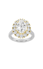 Load image into Gallery viewer, 4CTW Oval Shaped Lab Grown Diamond (F/VS) Bold Classic Engagement Ring in 14K Gold
