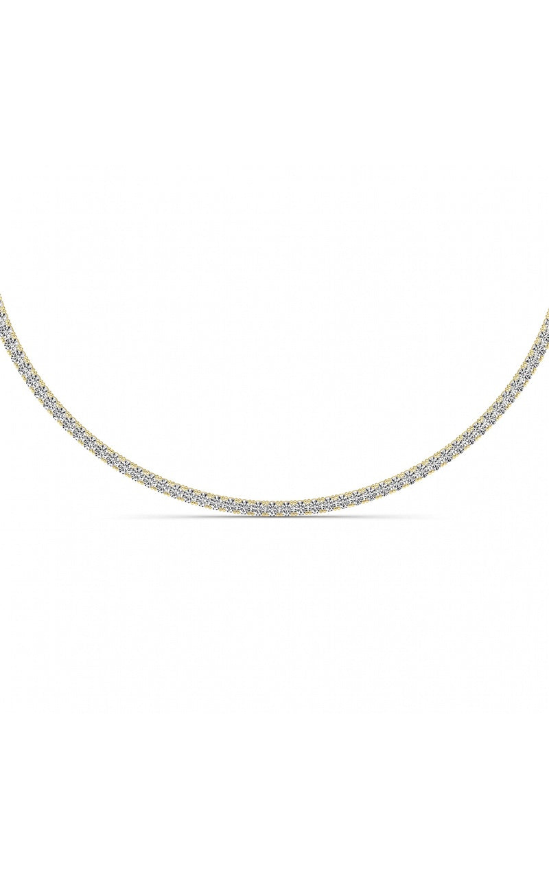 20CTW Round Shaped Lab Grown Diamond (F/VS) Necklace in 14K White Gold