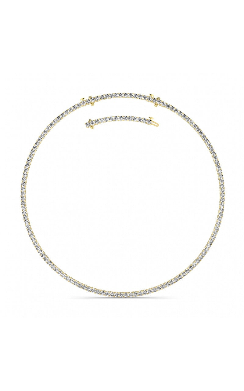 20CTW Round Shaped Lab Grown Diamond (F/VS) Necklace in 14K White Gold