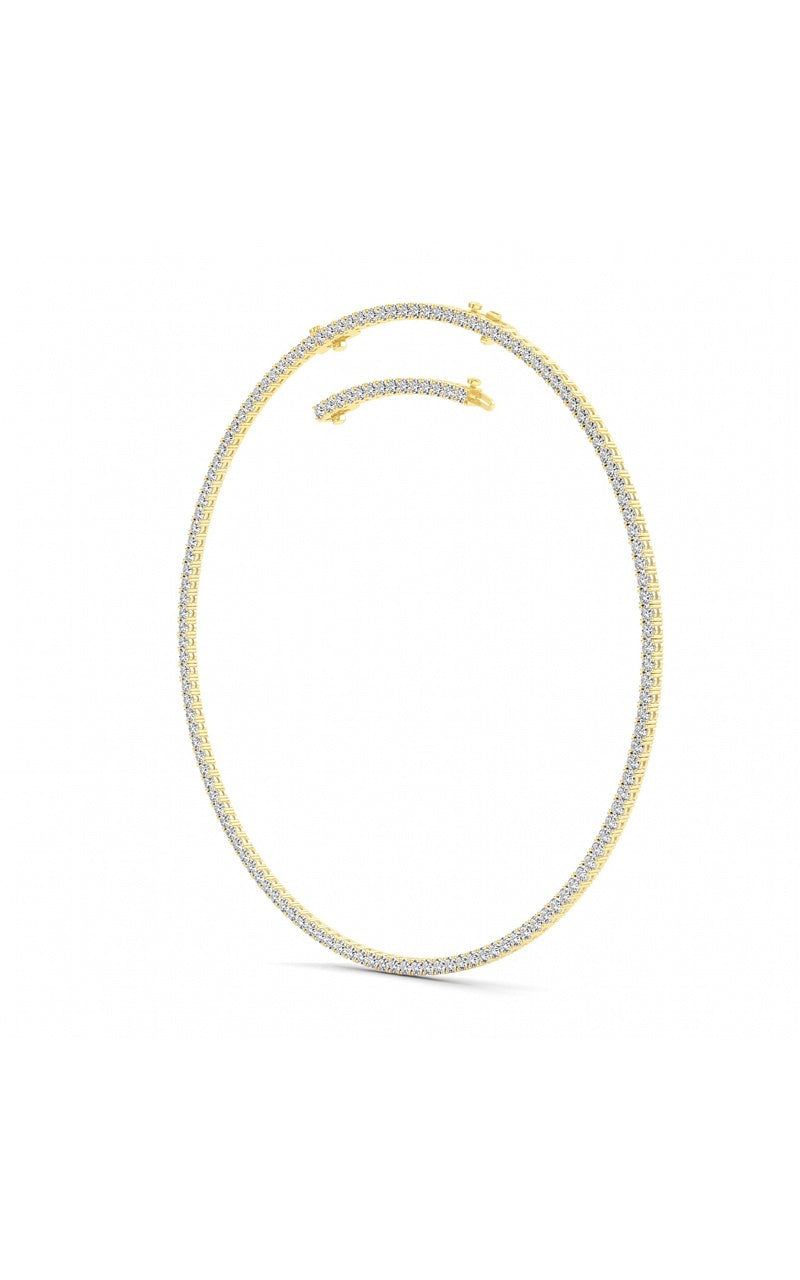 20CTW Round Shaped Lab Grown Diamond (F/VS) Necklace in 14K White Gold