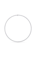 Load image into Gallery viewer, 24.2CTW Round Shaped Lab Grown Diamond Tennis Necklace in 14K Gold (F/VS)
