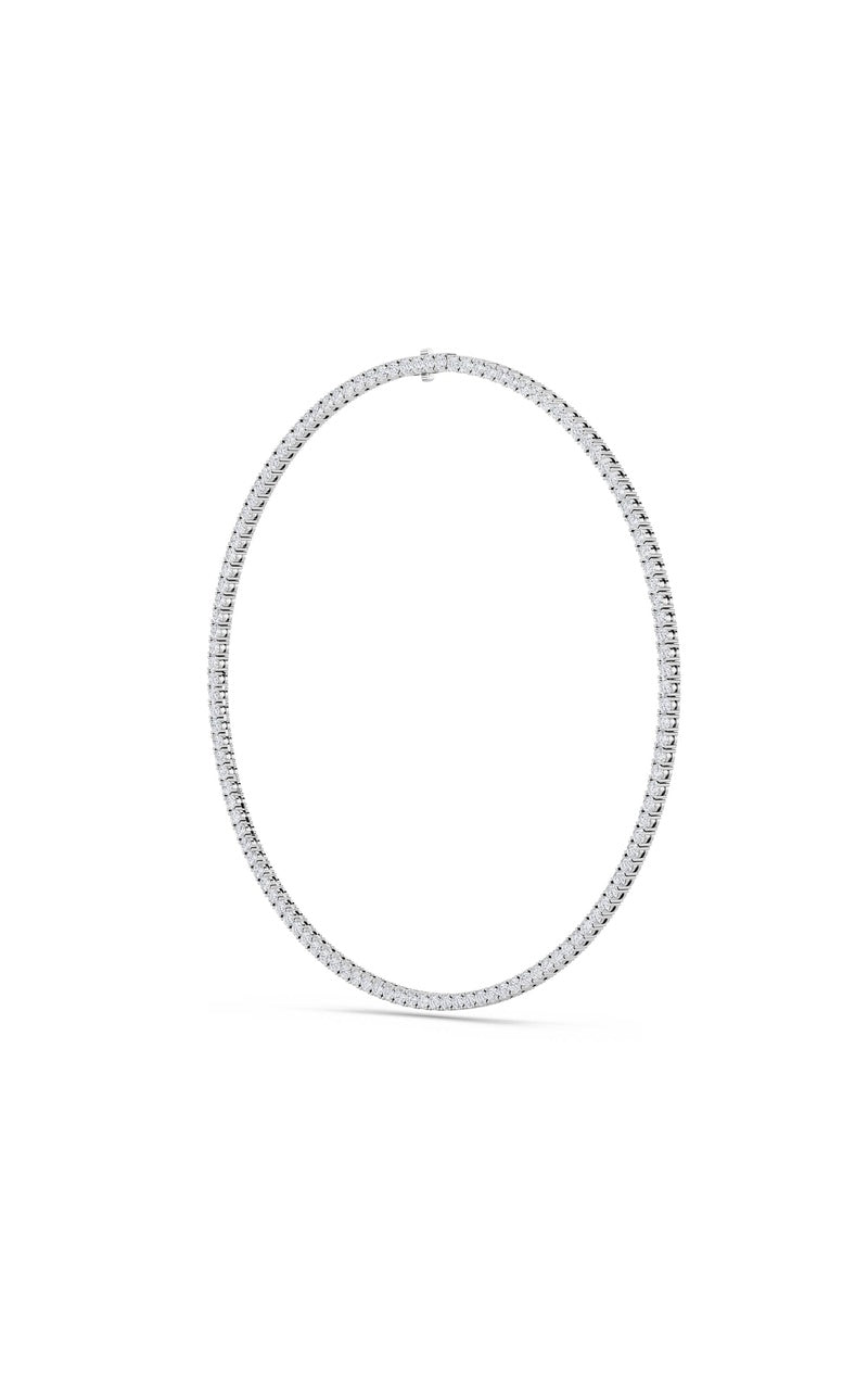 24.2CTW Round Shaped Lab Grown Diamond Tennis Necklace in 14K Gold (F/VS)