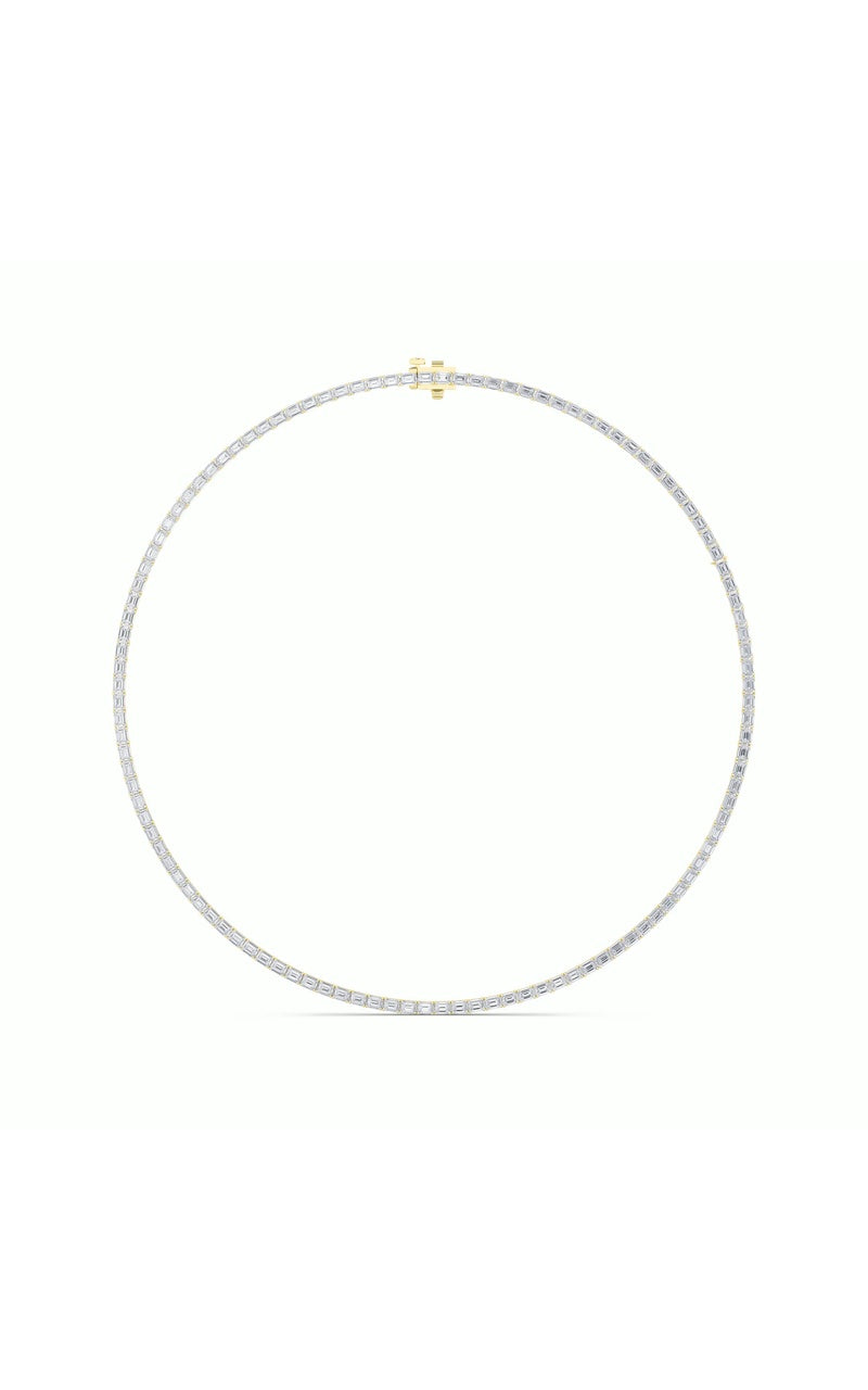 21CTW Emerald Shaped Lab Grown Diamond (F/VS) Necklace in 14K White Gold