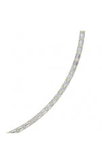 Load image into Gallery viewer, 29CTW Emerald Shaped Lab Grown Diamond Tennis Necklace in 14K Gold (F/VS)
